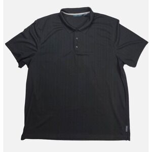 Perry Ellis Performance Black‎ 1/4 Button Short Sleeve Polo Men's Size 2XL